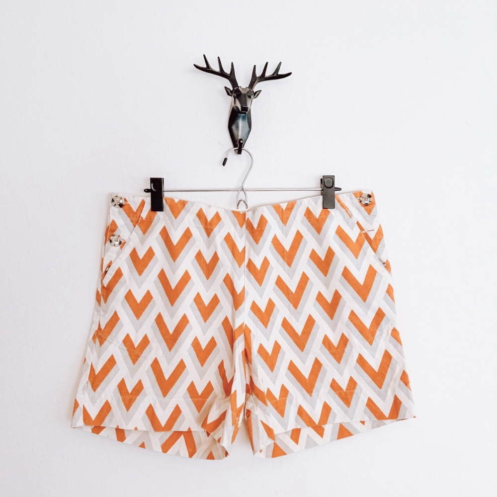Utility Women's Orange/Gray Shorts Size Medium